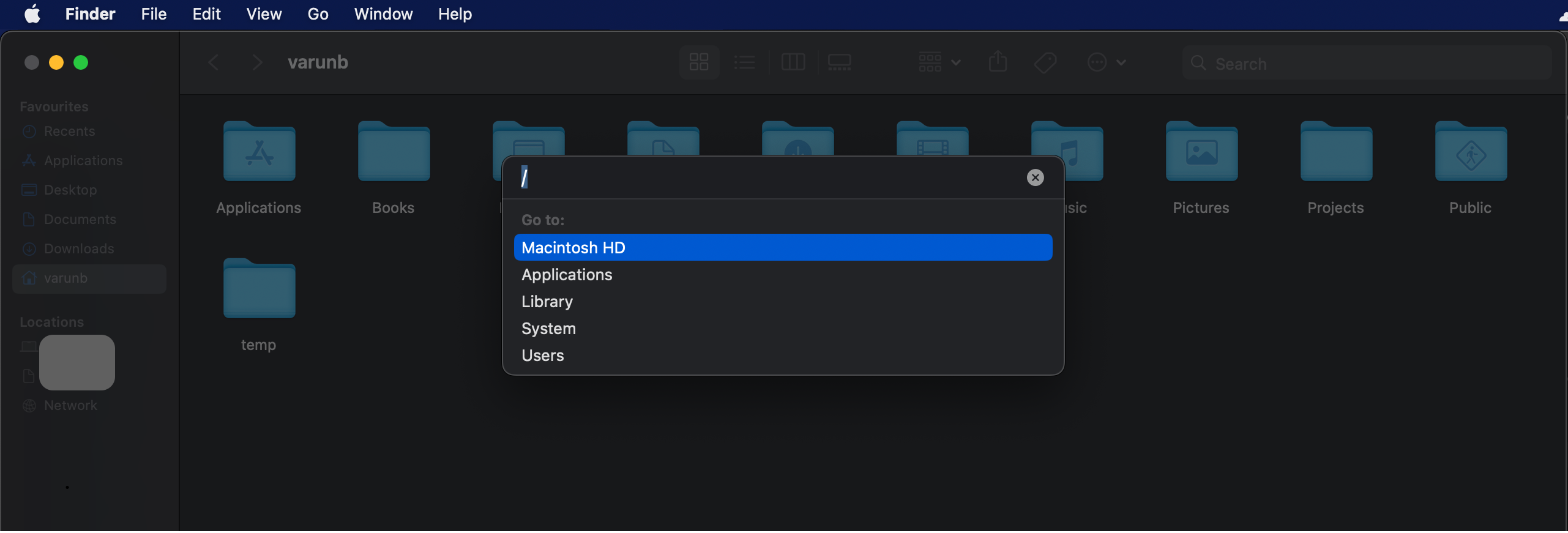Screenshot of the opened dialog box